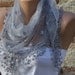 Gray  Lace Scarf Shawl Scarf -  Cowl Scarf with lace edge - fatwoman