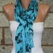 Blue Skull Scarf - Fabric Large Skulls - fatwoman
