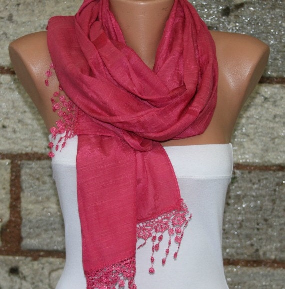 Hot Pink - Shawl Scarf - Cowl