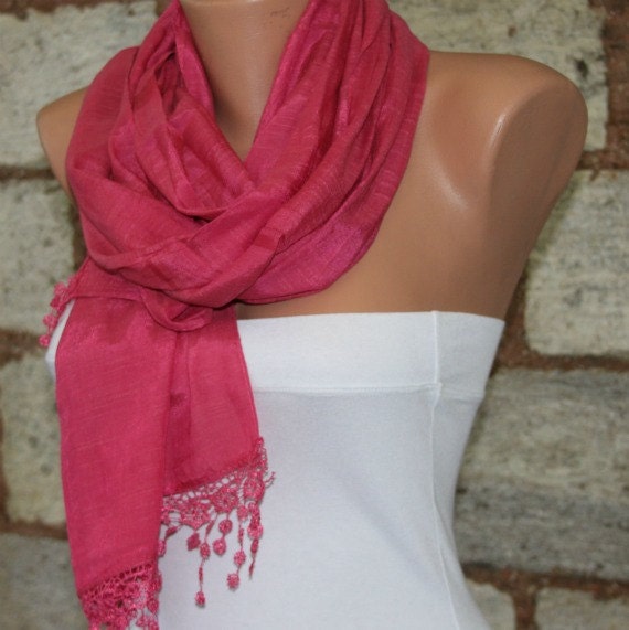Hot Pink - Shawl Scarf - Cowl