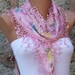 Multicolor Scarf  - Cotton  Scarf -  Cowl with Lace Edge