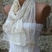 Creamy White Lace Shawl Scarf - Cowl bridesmaid gifts - fatwoman