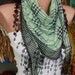 ON SALE -Mantis Plaid Scarf - Cotton Scarf Cowl with Lace Edge