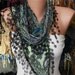 Multicolor Scarf - Cotton Scarf - Cowl with Lace Edge -