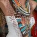 Multicolor Scarf - Cotton Scarf - Shawl with Lace Edge -
