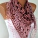 BIG SALE Polka Dot Scarf - Cotton Scarves - Cowl with Lace Edge - Cinnamon
