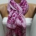 Leopard Scarf - Cotton Scarf Cowl with Lace Edge