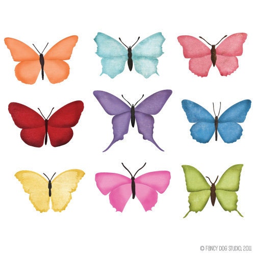 Butterfly Clipart - Butterflies For Scrapbooking and Collage - Clip Art Embellishments