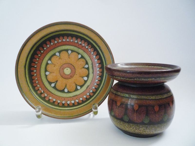 Vintage Lima Plate and Gerona Candle Holder by KMK (Kermamik Manufaktur Kupfermühle)