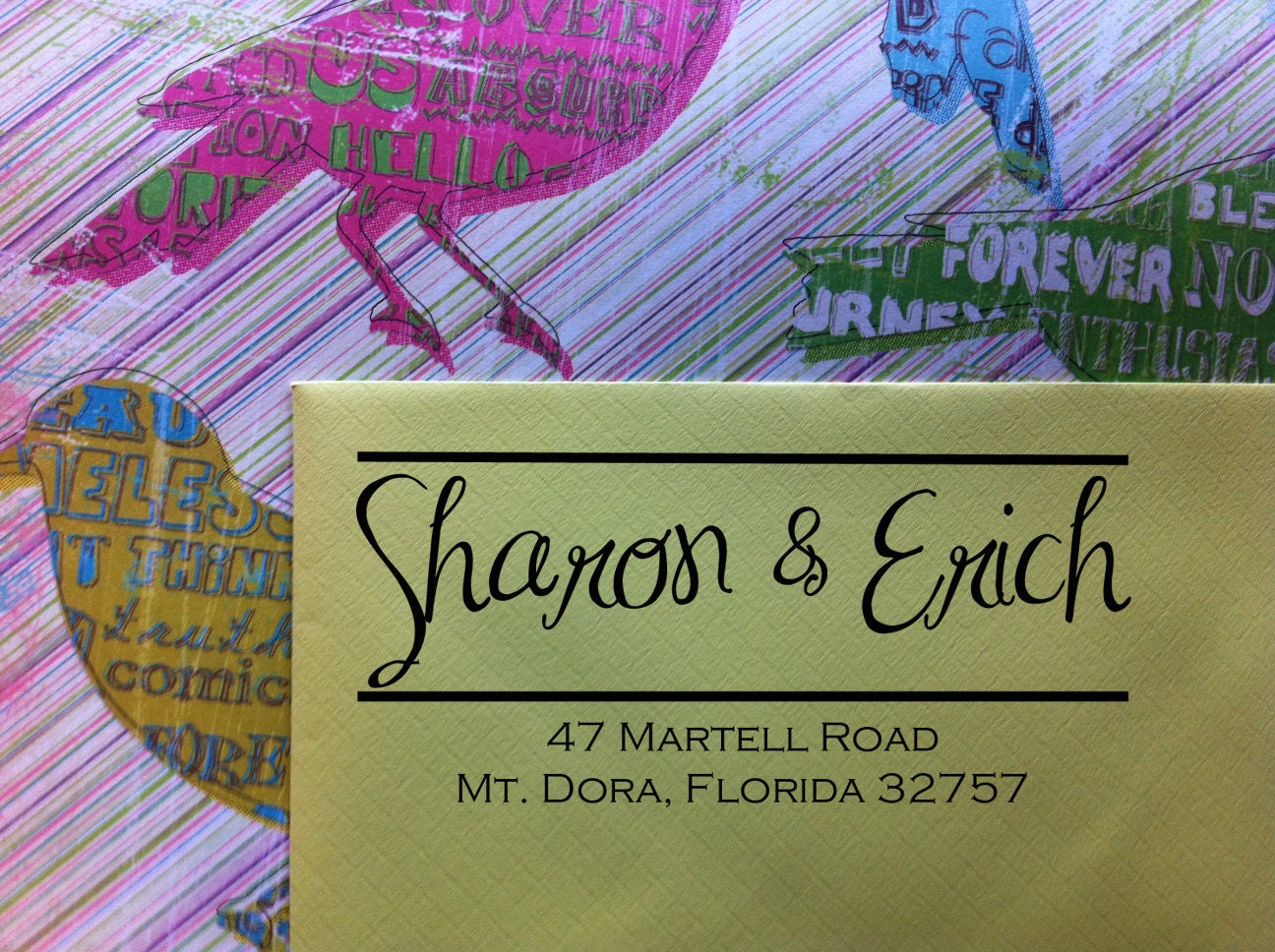CUSTOM Calligraphy Return Address Stamp -  Great for Housewarming, Wedding, Baby Gifts