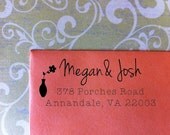CUSTOM Return Address Stamp with Hand-Drawing -  Great for Housewarming, Wedding, Baby Gifts