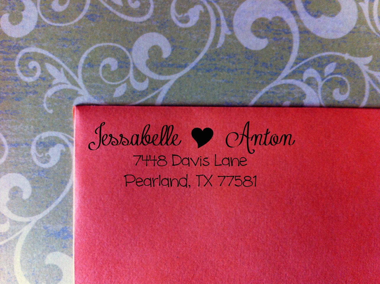 CUSTOM Calligraphy Return Address Stamp -  Great for Housewarming, Wedding, Baby Gifts
