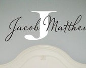 Personalized Childrens Decor Monogram - Vinyl Wall Art - Vinyl Lettering - Vinyl Decal Great for baby boy nursery