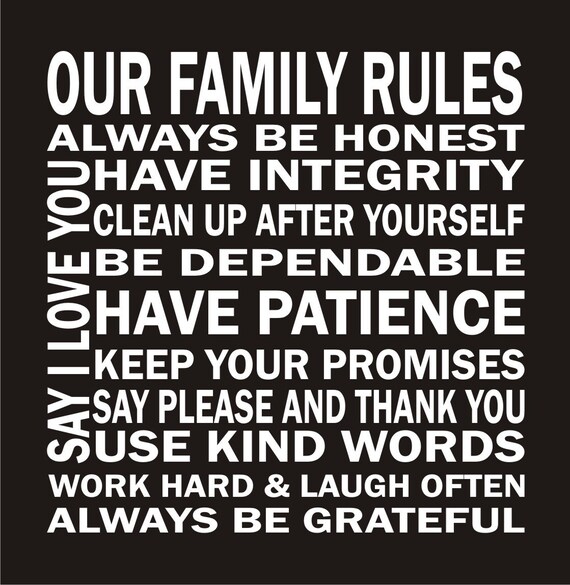 Our Family Rules Vinyl Lettering - Vinyl Decal - Vinyl Wall Art