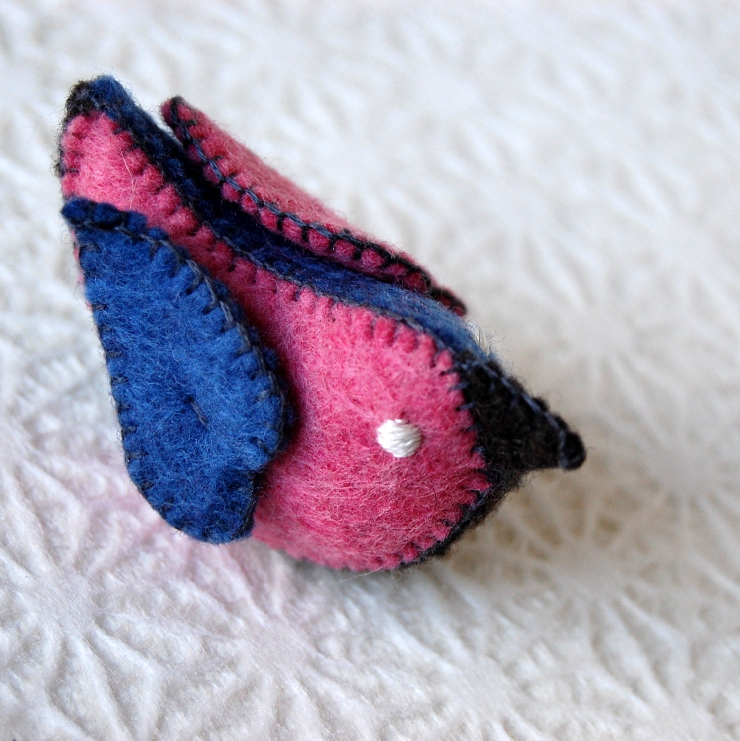 FELT LOVE BIRD Handmade in Canada Blue and Pink