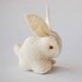 Snow white felted bunny rabbit soft animal toy -- Handmade felt pure merino wool