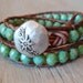 Beaded leather wrap bracelet - turquoise, silver, "Rustic Bohemian" distressed brown leather, fall autumn boho chic