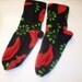 Ladies Medium Fleece Socks/Slipper Socks in Chile Peppers