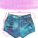 Vintage Denim High Waist Jean Shorts- Black - Size MEDIUM
