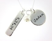 Hand Stamped Sterling Silver Charms necklace