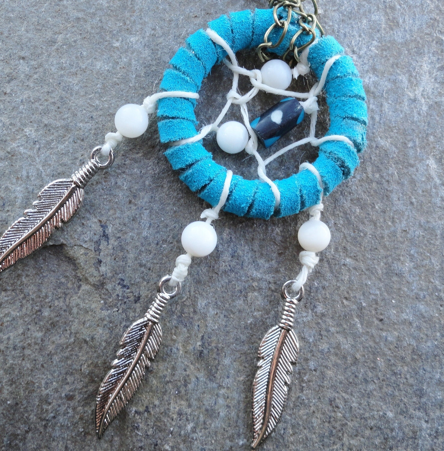Turquoise Dream Catcher Necklace by MidnightsMojo on Etsy