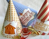Party Hats Vintage Circus - Kids Birthday Party - DIY PRINTABLE FILE by Sassaby Il_170x135