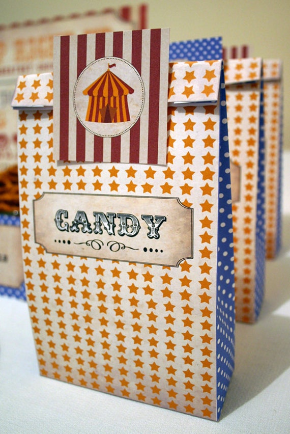 Kids Party Circus Candy Bag - Children's Birthday Party - DIY DIGITAL FILE by Sassaby Il_570xn