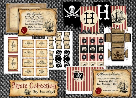 Pirate Boys Birthday Party Collection - DIY PRINTABLE FILES by Sassaby Il_570xn