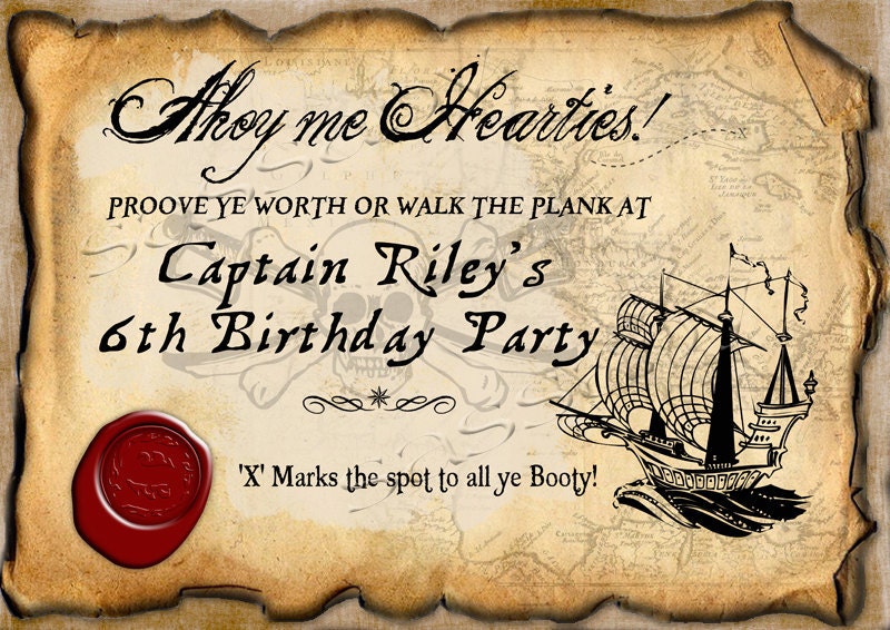Pirate Party Sign Boys Birthday - DIY PRINTABLE FILE by Sassaby Il_570xn