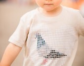50% OFF SALE: Pigeon T-Shirt for Kids with Dots Organic Cotton Tee for Toddlers, Boys and Girls (Natural)