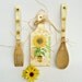 SUNFLOWERS - Wooden Kitchen set / 3 parts / Housewife gift/ Home decor