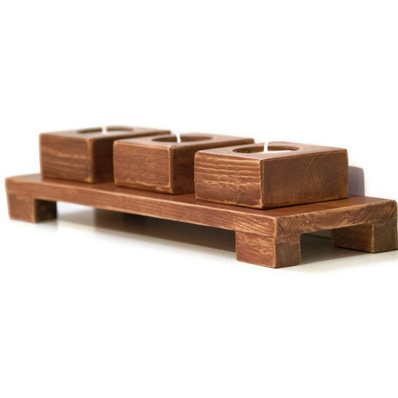 Centerpiece wood Candle Holder, Wedding candle holders wooden, Tea Light Rustic Look