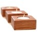 Rustic Wood Candle Holder Set Tea Light set of 6