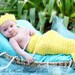 Crochet Mermaid Tail and matching crown Newborn photo prop costume