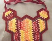 Hexy tequila sunrise patchwork statement necklace