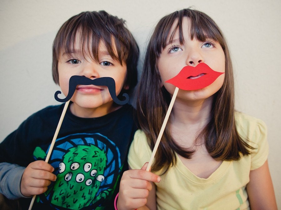 Party Pack - Moustaches, Lips, Bowties, Sunglasses (Photo Booth Prop Set of 40)
