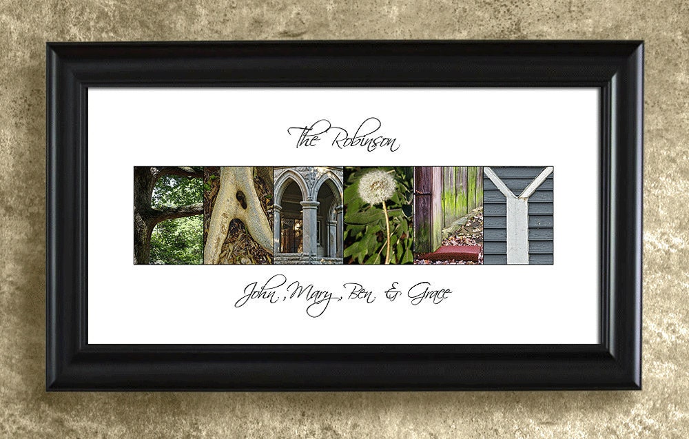 ALPHABET ART PHOTOGRAPHY in Color - Family, Personalized Name Print, Family Gift, Wall Decor