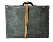 Vintage Black Shipping Box with Leather Strap (Large, 21") - Industrial Home Decor, Unique Storage Box, and more