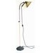 Vintage Zoalite Floor Lamp with Black Cast Iron Base, Adjustable Height and Gooseneck (circa.1920s - Unique Industrial Decor