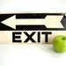 Vintage Industrial Metal Exit Sign with Arrow - Collectible, Home Decor, Man Cave, and more