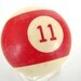 Vintage Red Striped 11 Pool Ball / Billiard Ball with Red Number, Standard Regulation Size (2-1/4")