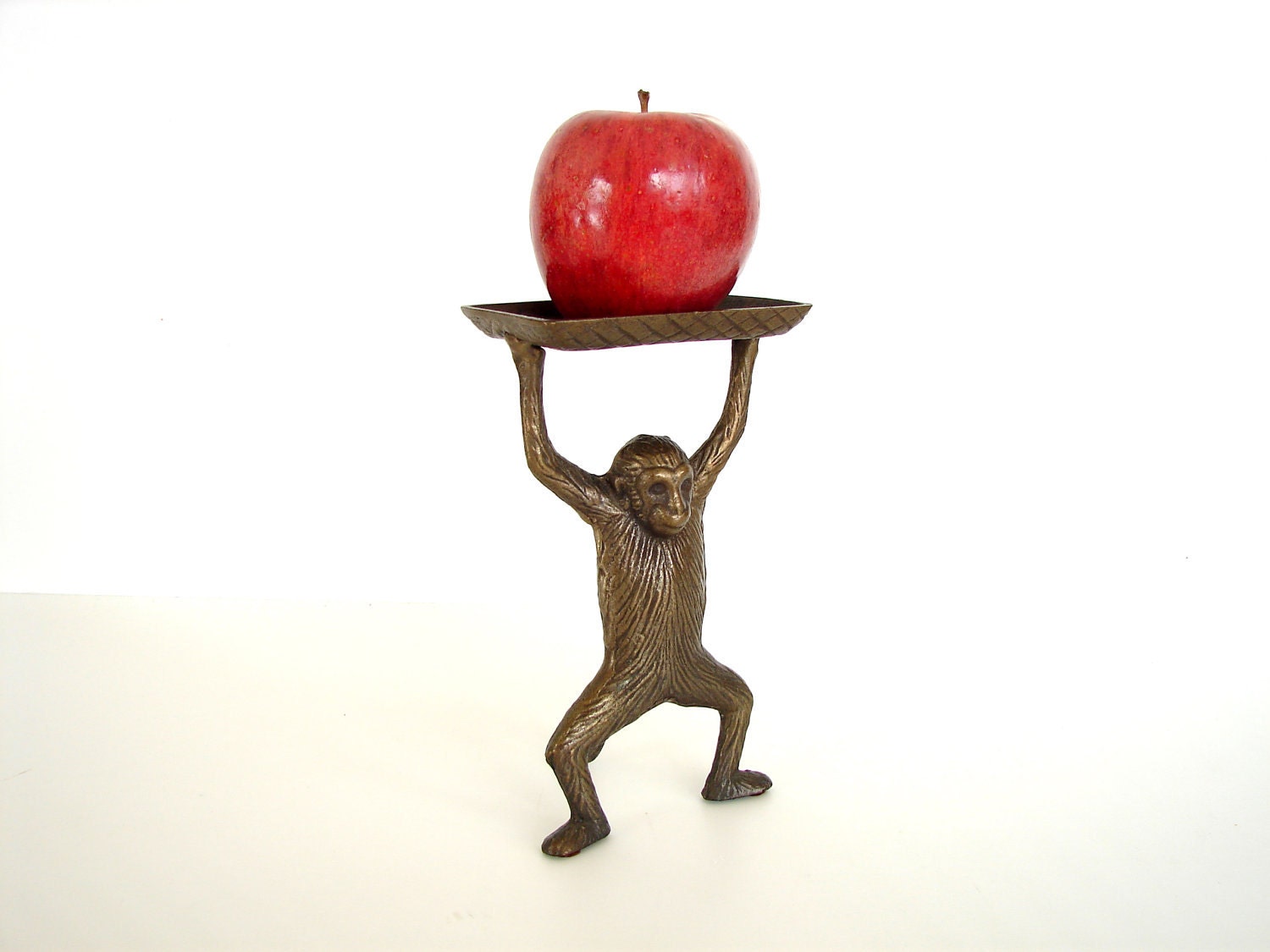 Vintage / Antique Monkey Tray in Cast Brass - Perfect as a Card Holder, Jewelry Holder and more