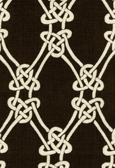 F. Schumacher Kelly Wearstler 20" Gordian Weave - Natural on Walnut