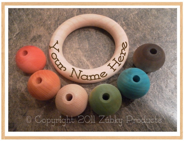 Add Personalization to Your Natural Wood Teething Necklace or Teether