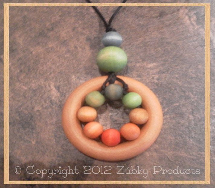 Zúbky Natural Sensory Wood Teething Necklace for Nursing Breastfeeding Babywearing Mamas "Stephen's Natural Legos"