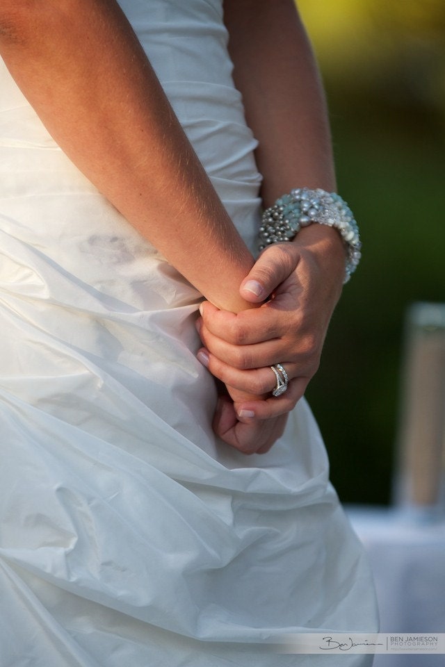 Bridal Cuff in Something Blue - Modern Wedding Jewelry by Sharona Nissan