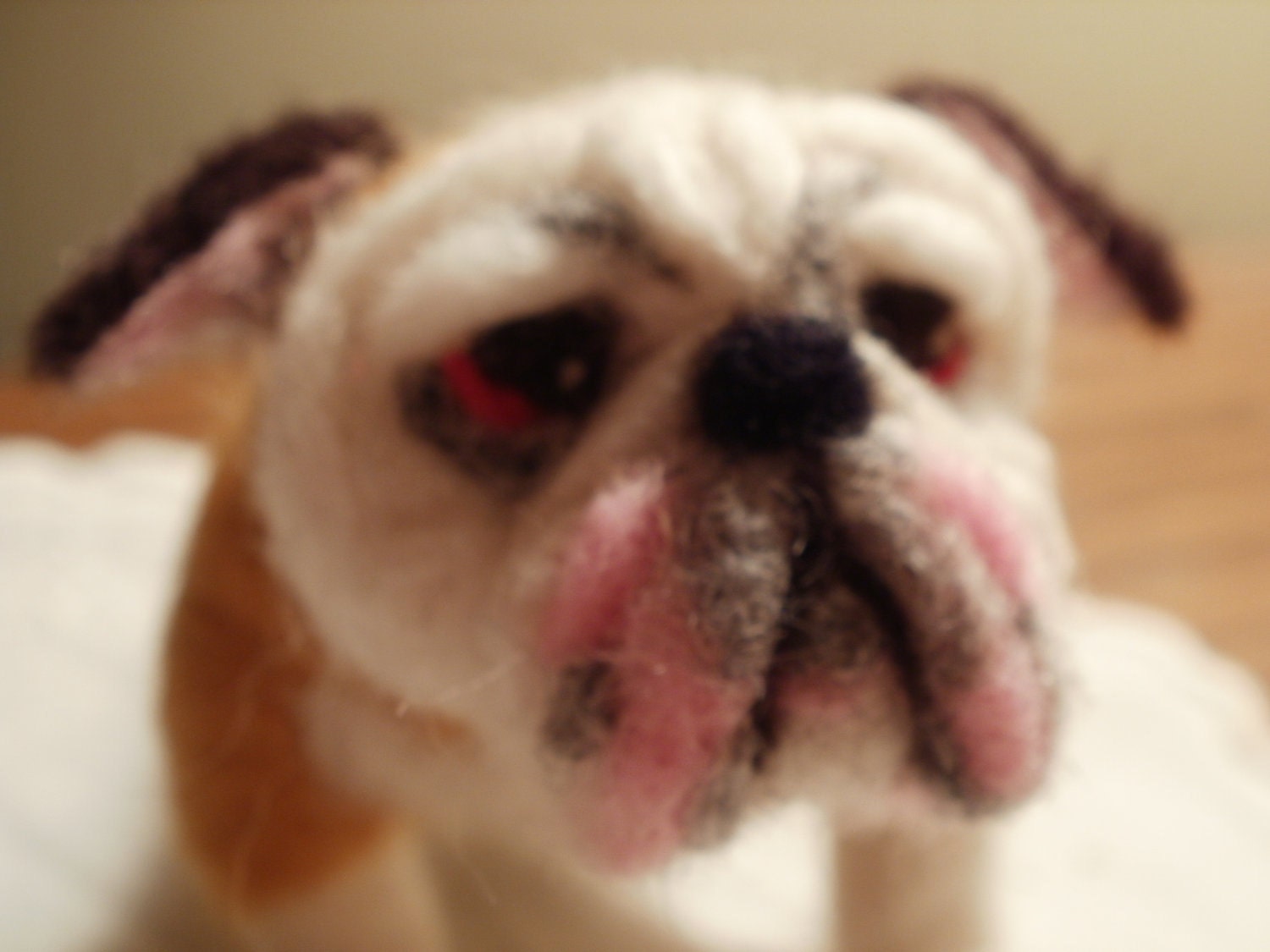 Artist Needle Felted Bulldog Sculpture Dog - Sweetie
