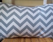 Decorative Pillow Gray White Zig Zag Chevron Throw Pillow Accent Pillow 14X24