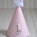 Girls Classic 1st Birthday Hat, Photo Prop, shabby chic