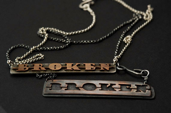 Broken Name-Plate Necklace